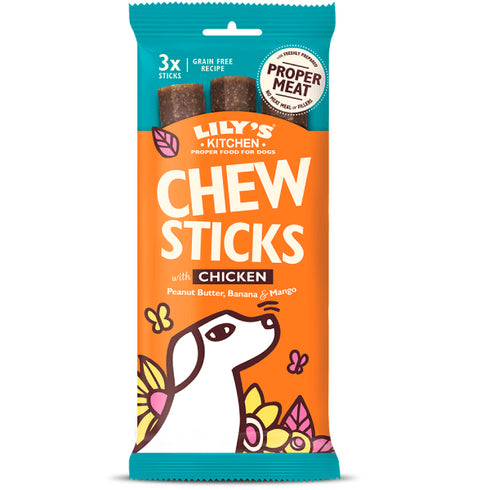 Recompensa pentru caini Lily's Kitchen Dog Sticks Pui 120g